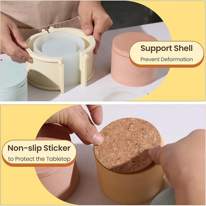 BOOWAN Nicole Simple Style Candle Vessels Silicone Mold, Candle Jar Mould - Image 5