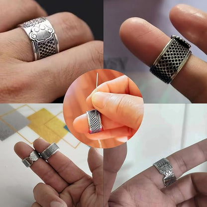Lilaly 3 Pcs Thimble Metal Sewing Thimble Thimbles - Image 5