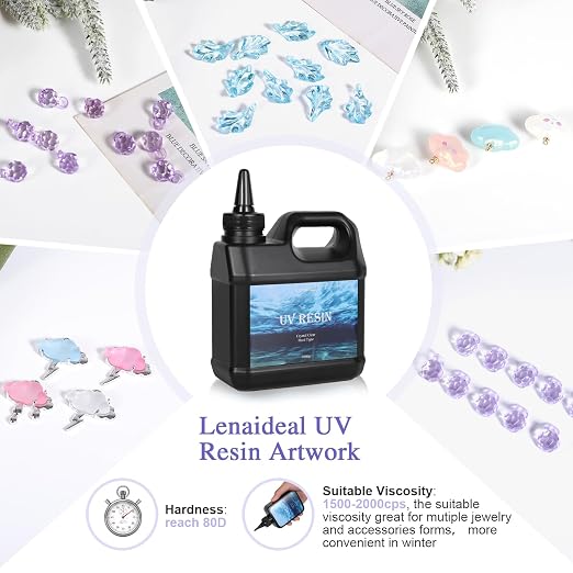 Lenaideal1000g UV Resin-Upgrade Ultraviolet Epoxy Resin Crystal Clear, High - Image 7