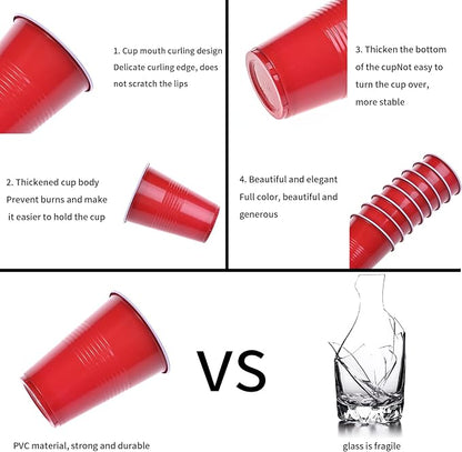 GOLDGE 60 Packs 16 Oz Plastic Party Cups Reusable in Red and Blue - Image 3