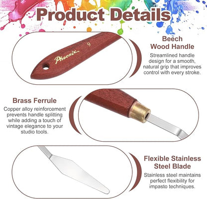 MECCANIXITY Pack of 1 Palette Knife No.9, 8.4" Long Palette Knives - Image 3