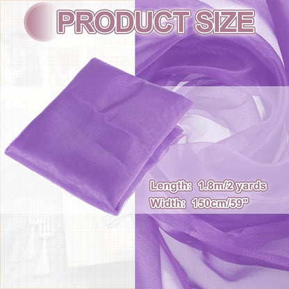 MECCANIXITY Iridescent Sheer Organza Fabric, 2 Yards x 59 Inches Solid - Image 2