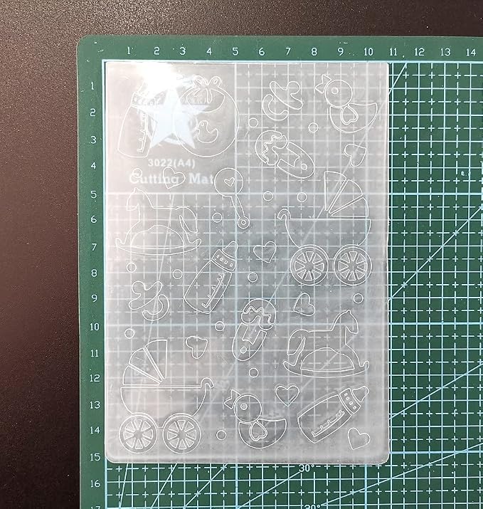 NZJ Baby Footprint Trolley Happy Birthday Shower Plastic Embossing Folders - Image 4