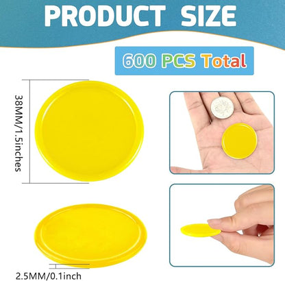 Coopay 1 1/2 Inches Plastic Poker Chips Learning Counters Disks Bingo Chip - Image 2