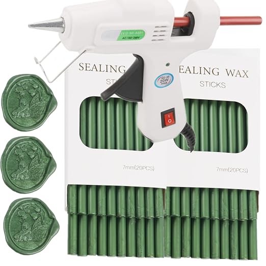 Wax Seal Sticks, ONWINPOR 40Pcs Pine Greenn Wax Sealing Sticks by ONWINPOR