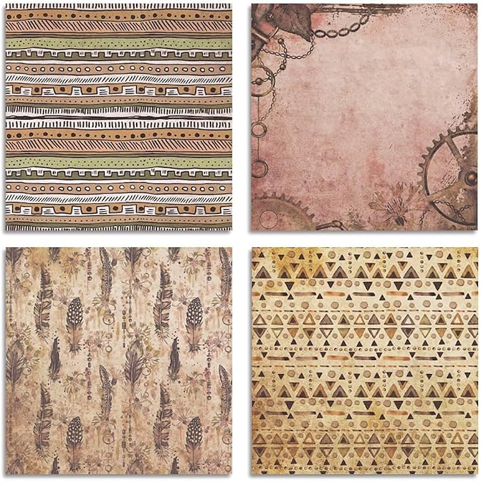 Vintage Steampunk & Bohemian Scrapbook Paper Pad - Image 3