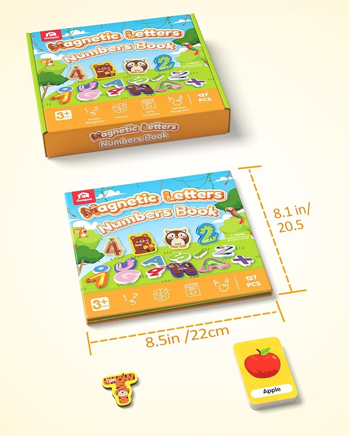 Coogam Magnetic Letters and Numbers, 36 Animal & Fruit Fridge Magnets, - Image 7