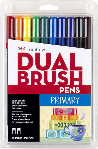 Tombow Dual Brush Marker 10-Piece Set: Primary by Tombow