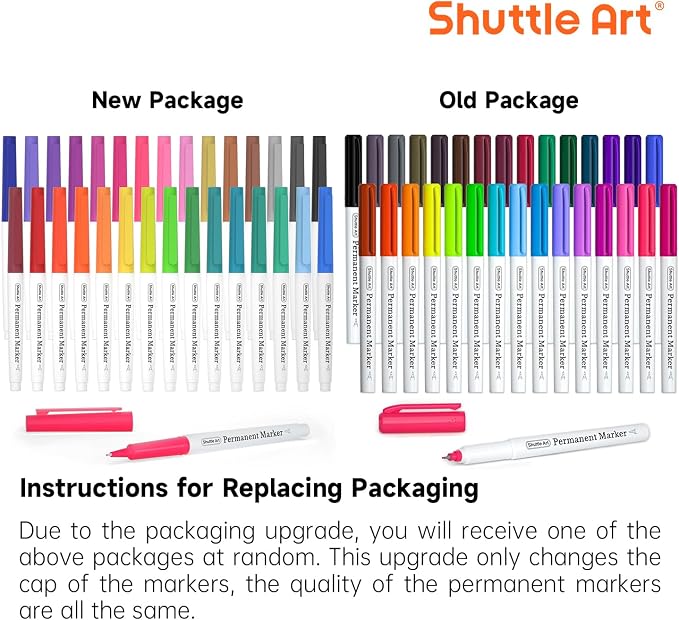 Shuttle Art Permanent Marker, 30 Colors Ultra Fine Point, Works on Plastic - Image 8