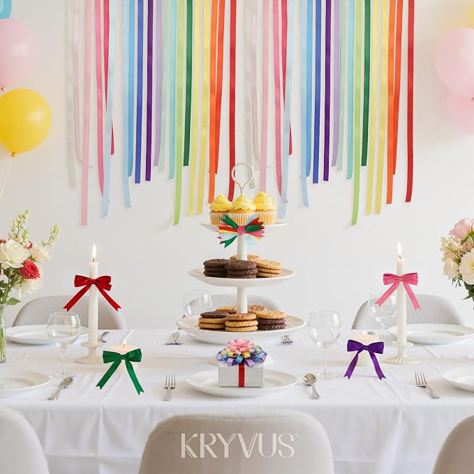 Rainbow Satin Ribbon Set – 20 Colors, 3/8" x 5 Yards Each, 100 Yards Total - Image 4