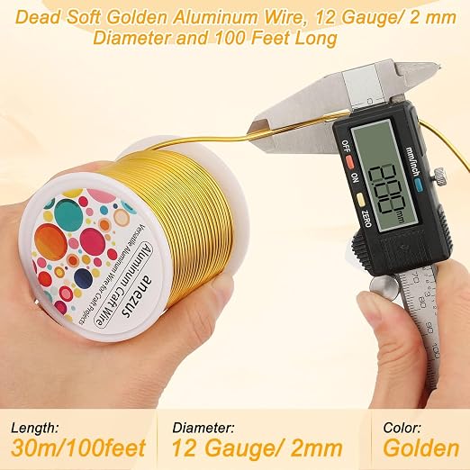 Anezus 12 Gauge Craft Wire Bendable - 2mm Metal Armature Sculpting Wire - Image 4