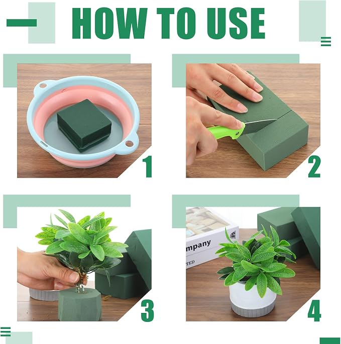 Marsui 30Pcs Floral Foam Blocks Dry and Wet Florist Foam Brick Flower - Image 4