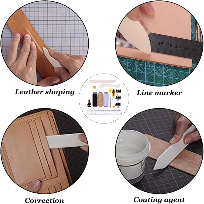 Goiio 19 Pieces Bookbinding Kit Starter Tools Set Bone Folder Paper Creaser - Image 7