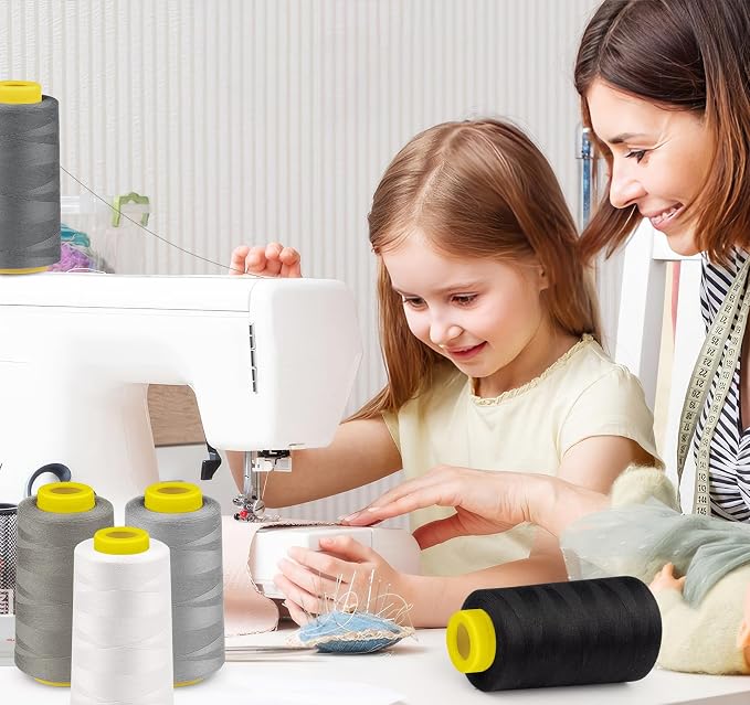 3000 Yards Serger Thread, 5 Colors Cones of All Purpose Thread - Image 7