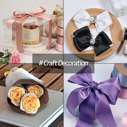 1.5" Wide x 100 Yards Single Faced Polyester Purple Satin Ribbon, Gift Wrapping - Image 3