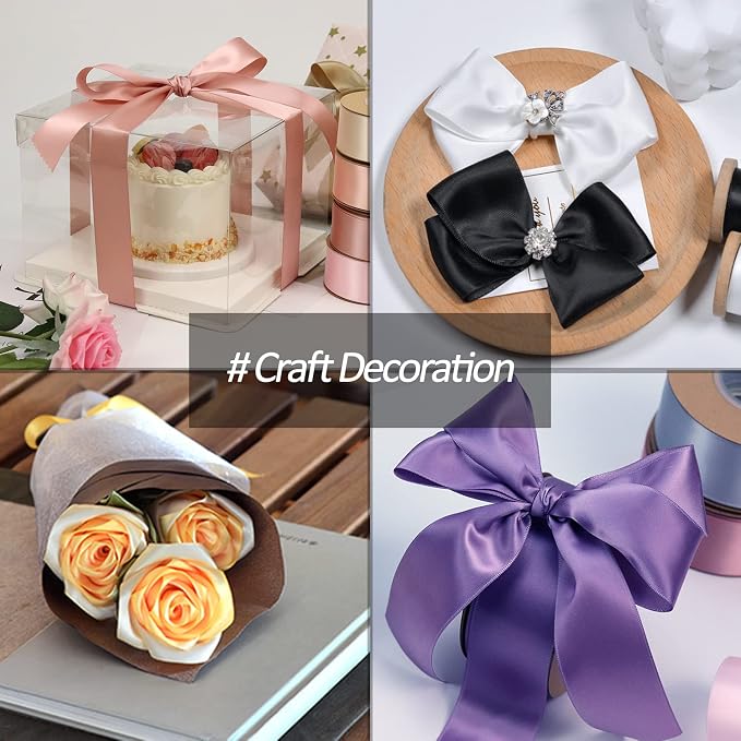 1-1/2 inches Wide x 100 Yards Single Faced Pink Satin Ribbon, Azalea Ribbon Use - Image 3