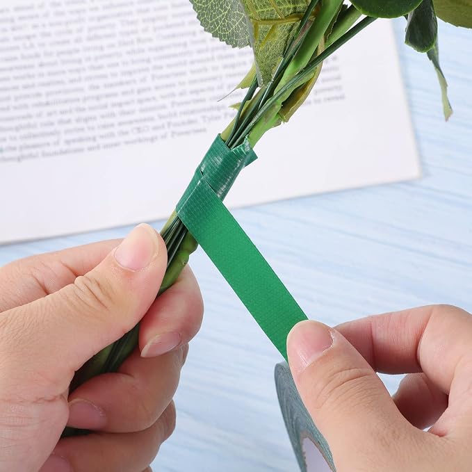 Prudiut 2 Roll Green Floral Tape Waterproof Florist Tape, 1/2" Wide Flower Wrap - Image 4