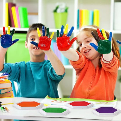 MoloTAR Craft Large Ink Pad Stamps Partner DIY Color, 8 Colors Hexagon Rainbow - Image 6