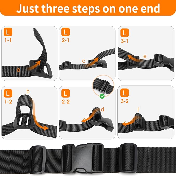 2" Heavy-Duty Buckle & Straps Set: 6-Pack Side Release Plastic Buckles - Image 3