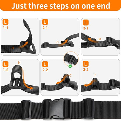 2" Heavy-Duty Buckle & Straps Set: 6-Pack Side Release Plastic Buckles - Image 3