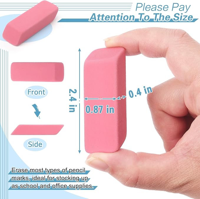 ZZTX 12 Pack Pink Erasers Pencil Erasers - Image 3