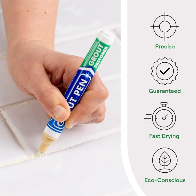 Grout Pen Cream Tile Paint Marker: Waterproof Grout Paint Pen, Tile Grout - Image 2