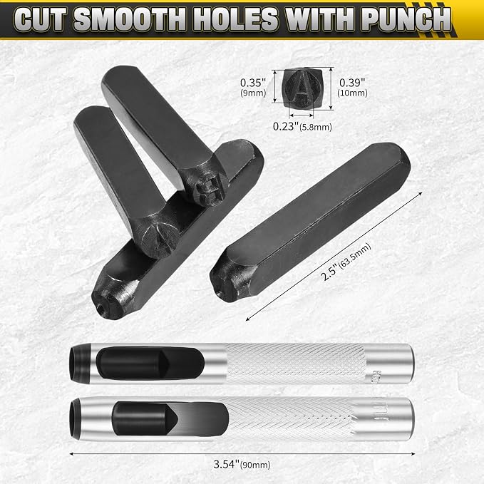 WorkBless 36PCS Metal Stamping Kit, 5/16" Steel Number and Letter Punch Set - Image 3