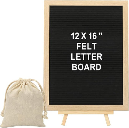 PATIKIL Felt Letter Board, 12x16Inches Black Wooden Changeable Message Board by PATIKIL