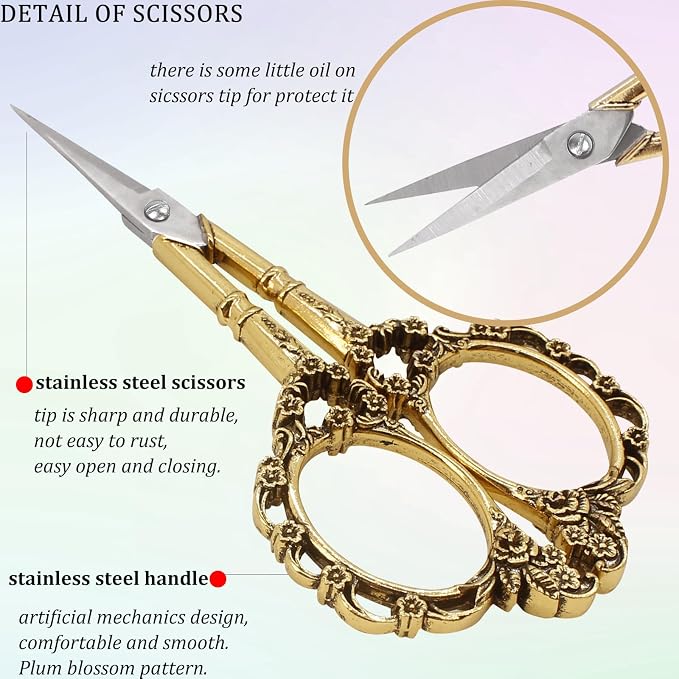 BIHRTC 4.5Inch Embroidery Stainless Steel Scissors - Image 3