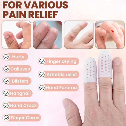 PAGOW 10pcs Gel Finger Cots/Covers, Silicone Finger Protector Support, Finger - Image 5