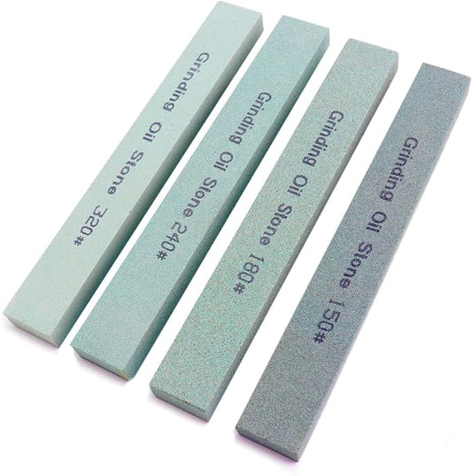 4Pcs Square Sharpening Stone Set -Grits 150#, 320# Green Silicon Carbide Honing by LWCUSNJ