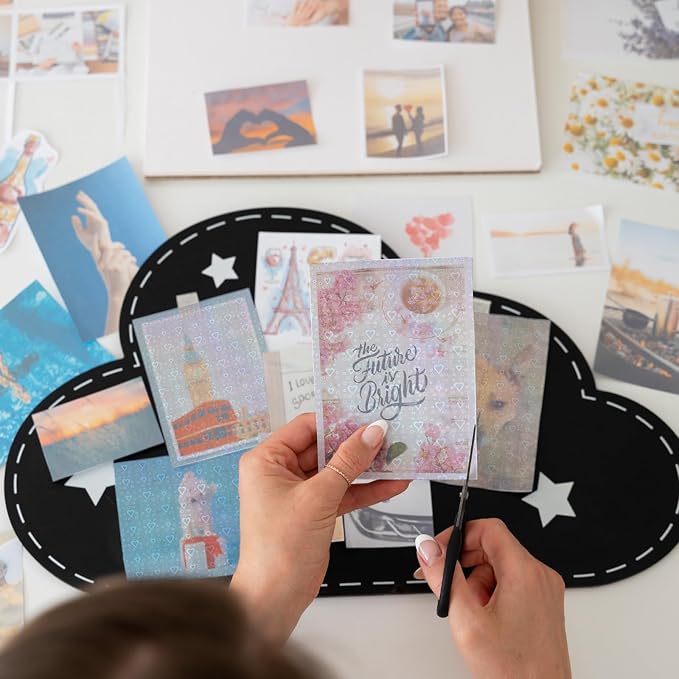 20 Sheets Holographic Sticker Paper, 8.5x11 Inch Clear Printable Vinyl Sticker - Image 5