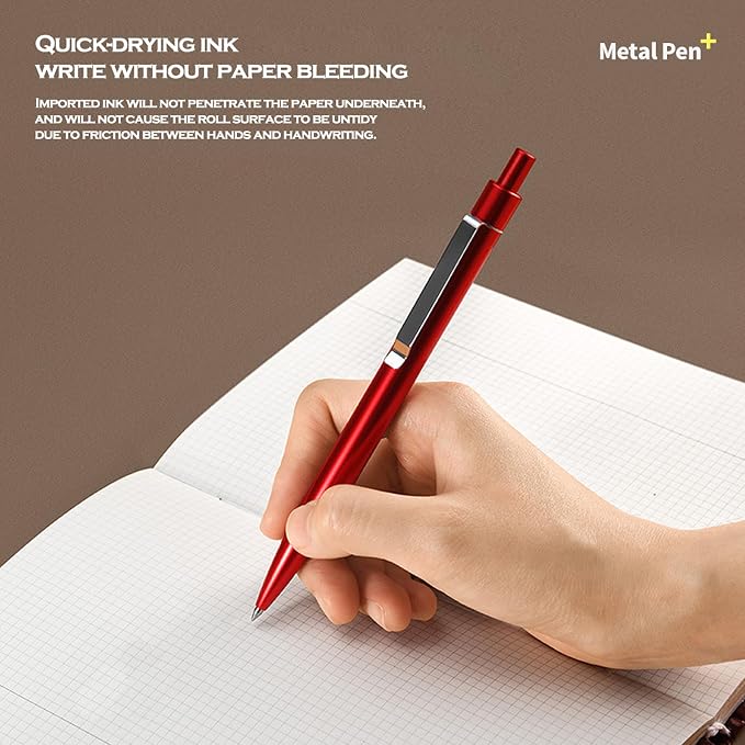 DUNBONG Black Metal Gel Pen, Gel Ink Ballpoint Pen, 0.5mm Retractable Ink Pen - Image 9