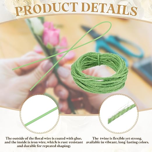 uxcell 100Pcs 2 Gauge Floral Wire, 11.81" Length Flower Stem Wires - Image 3