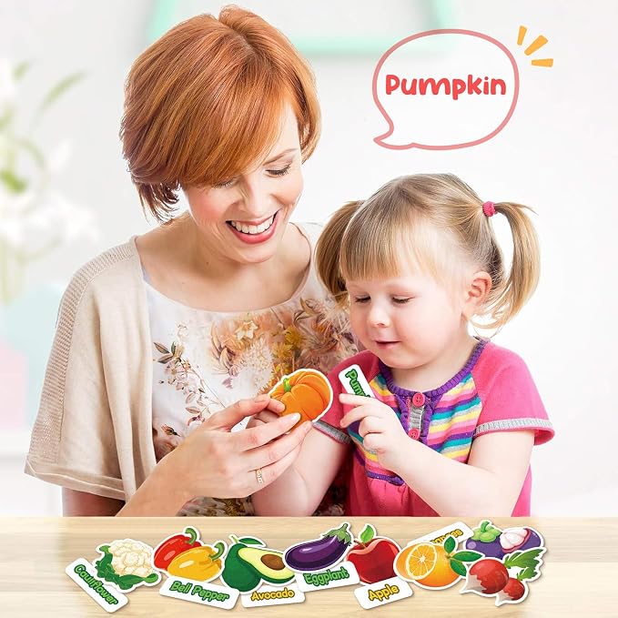 Kids Felt Board Set with 90 Fruits & Vegetables Pieces - Image 3