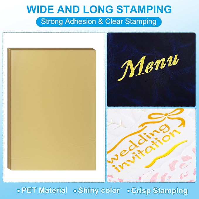 PATIKIL 11.7x8.3" Hot Stamping Foil Paper Sheet, 20 Sheets A4 Heat Transfer Hot - Image 3