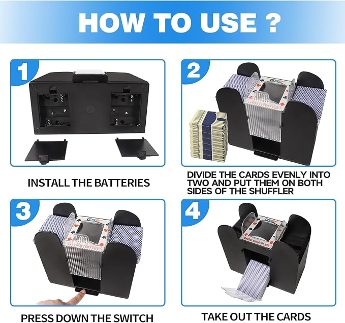 GSE Games & Sports Expert 6-Deck Automatic Card Shuffler, AC/DC-Power & - Image 5