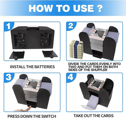 GSE Games & Sports Expert 6-Deck Automatic Card Shuffler, AC/DC-Power & - Image 5