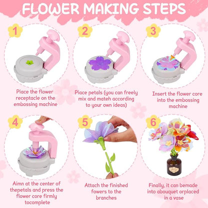 Arts and Crafts for Kids Girls Ages 4-8 6-8 8-12 Fabric Flower Bouquets Toys - Image 3