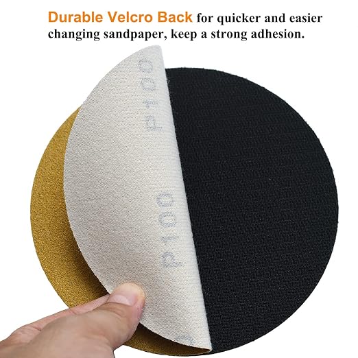 6-Inch No-Hole Hook and Loop Sanding Discs 100-Grit, Random Orbital Sandpaper - Image 4