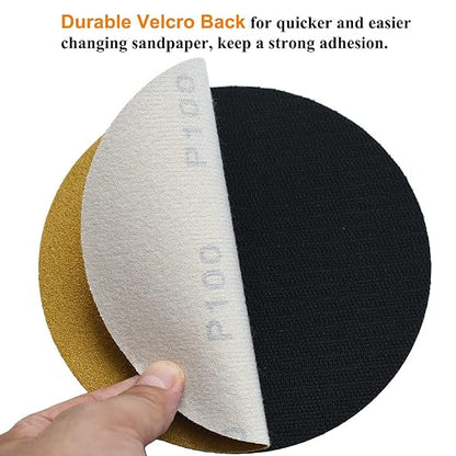 6-Inch No-Hole Hook and Loop Sanding Discs 100-Grit, Random Orbital Sandpaper - Image 4
