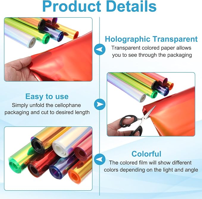 MECCANIXITY Holographic Clear PVC Vinyl Film Holographic PVC Fabric Waterproof - Image 3