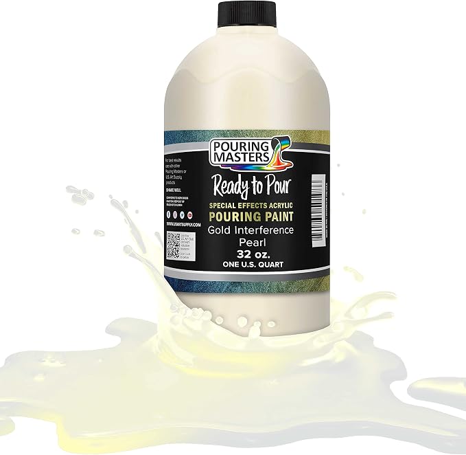 Pouring Masters Gold Interference Pearl Special Effects Acrylic Pouring Paint by USArtSupply