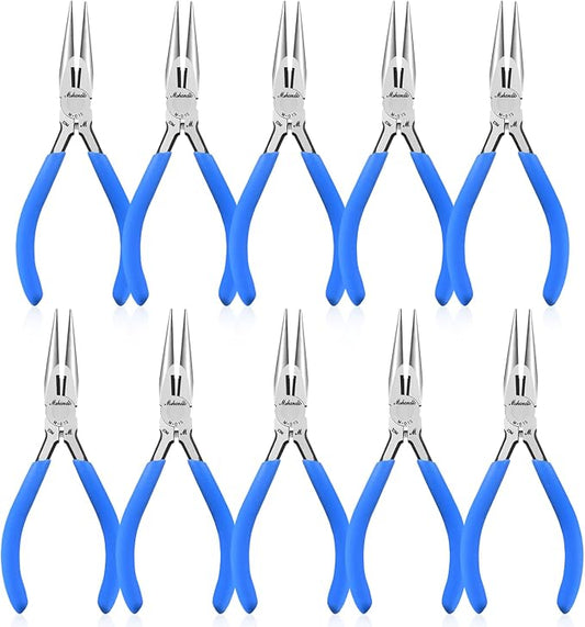 Needle Nose Pliers Set, mshandto 5" Long Nose Pliers by mshandto