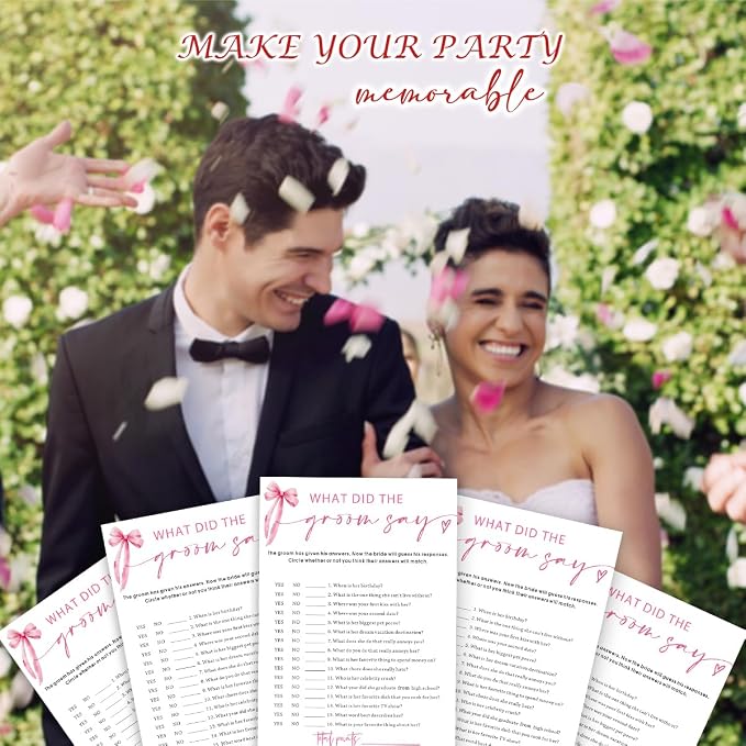 Wedding Shower Games Cards, What Did The Groom Say, Bridal Shower Games 25 - Image 5