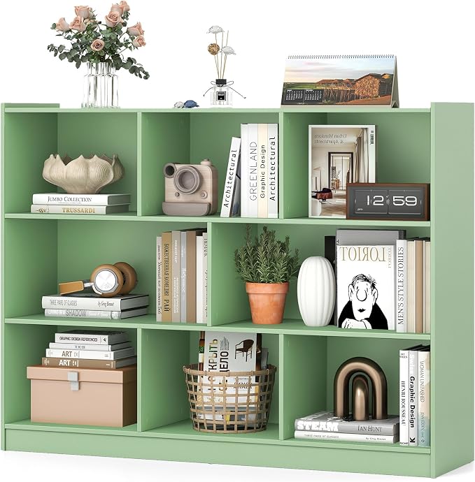 Giantex 8 Cube Bookcase, Freestanding 3-Tier Open Bookshelf, Modern Storage by Giantex