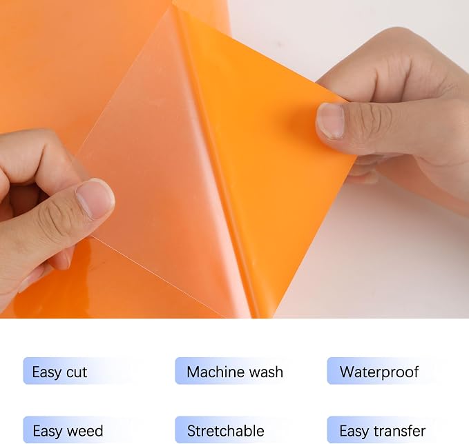 RENLITONG Matte Yellow Orange Iron on Vinyl Roll - Image 2