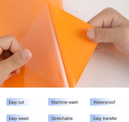RENLITONG Matte Yellow Orange Iron on Vinyl Roll - Image 2