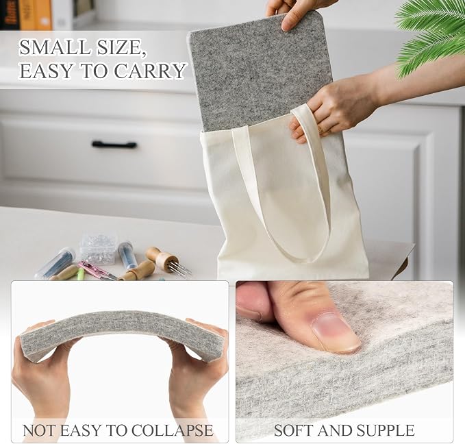 Amylove 4 Pcs Needle Felting Pad Needled Felting Mat Wool Supplies Thick Firm - Image 7