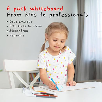 6 Premium Small Dry Erase Board 9"x12"- Portable Dry Erase Lap Board, Handheld - Image 2